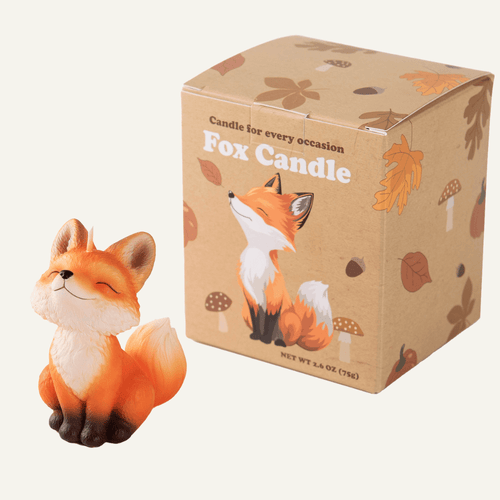 Fox Candle with packaging – white background display by Southlake Gifts Canada, handcrafted novelty animal candle gift
