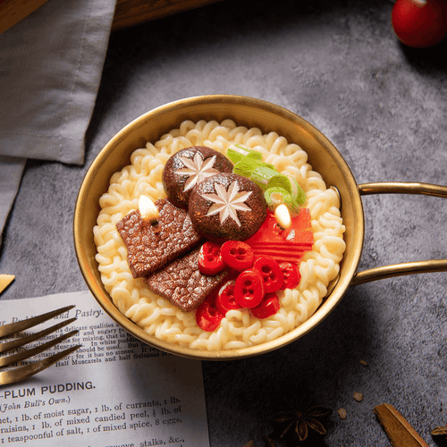 Ramen Noodle Candle – whimsical novelty food décor styled in kitchen setting, perfect foodie gift
