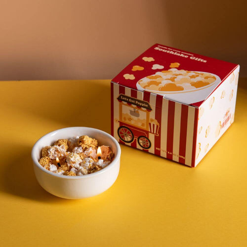Southlake Gifts Canada popcorn candle upgraded version with new packaging and smells exactly like popcorn.