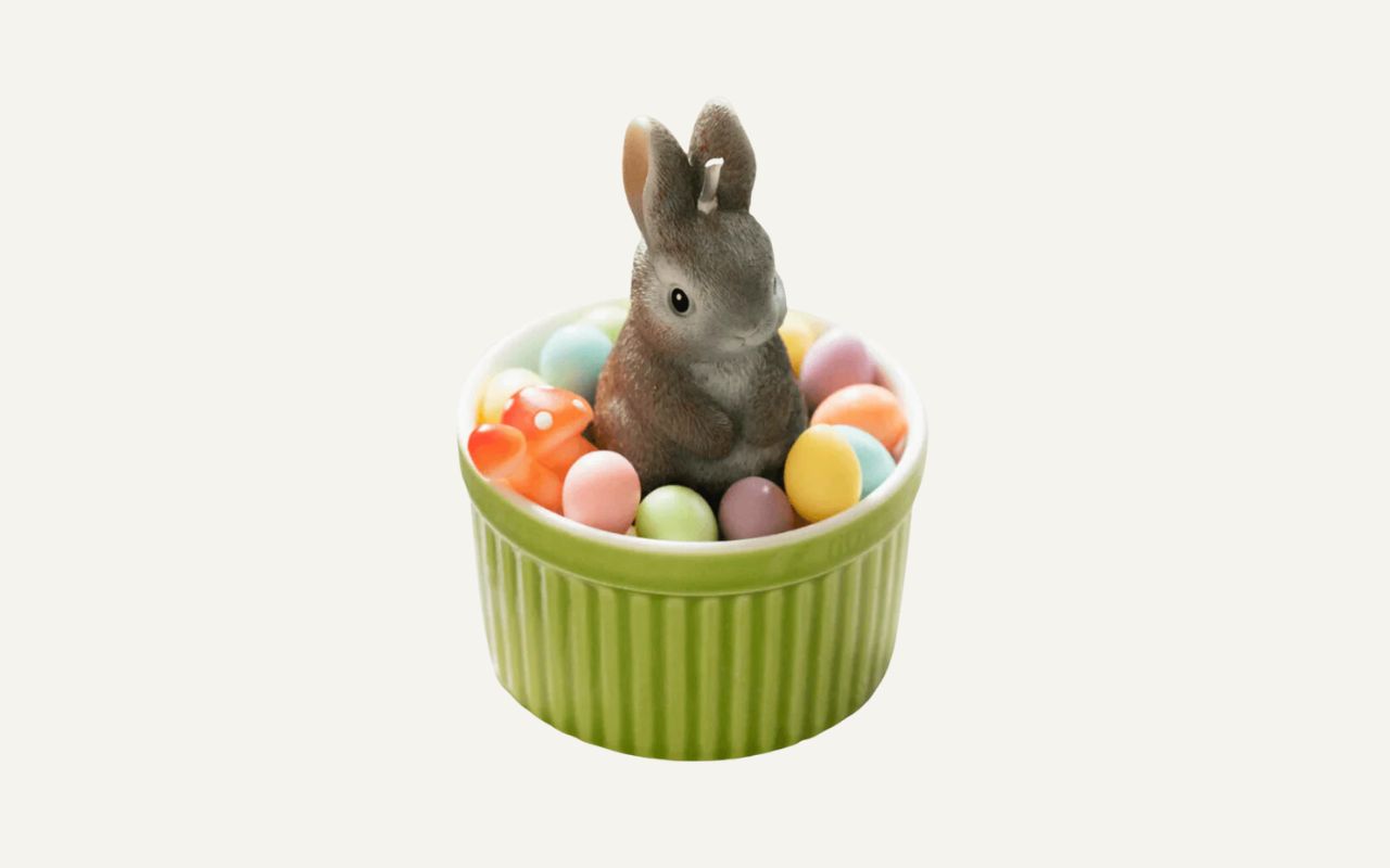Southlakegifts Animal kingdom Bunny Candle with Easter Egg Mushroom