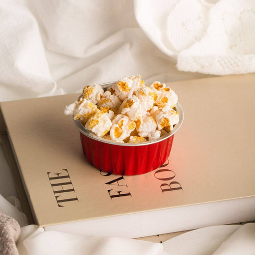 Decorative Candle - Popcorn Inspired - Elevate your home decor with the charming and cozy fragrance of popcorn from this decorative candle at Southlake Gifts Canada