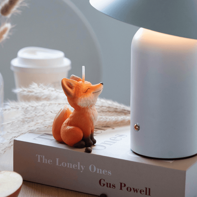 Fox Candle – whimsical novelty décor styled in woodland theme, perfect for folklore and nature enthusiasts