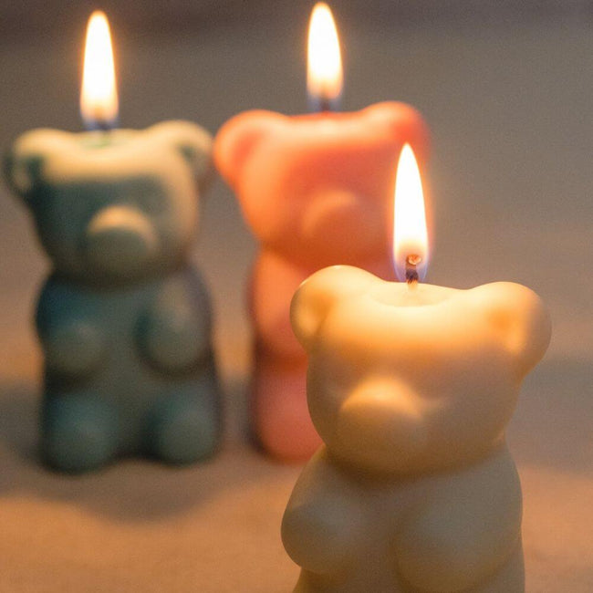 The perfect gift for any sweet tooth-haver in your life—these gummy bear candles come in a range of beautiful pastel colours (White, Pink and Blue).