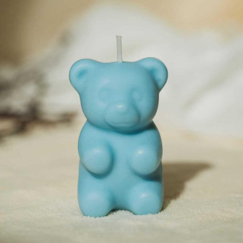Gummy Bear Candle in Blue - Perfect Gift Idea - Surprise someone special with this unique candle. Featuring three colors of gummy bears (white, blue, and pink) and a hidden surprise inside, it makes a perfect gift for candy lovers. Available at Southlake Gifts Canada