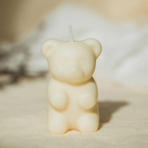 Gummy Bear Candle in white - Perfect Gift Idea - Surprise someone special with this unique candle. Featuring three colors of gummy bears (white, blue, and pink) and a hidden surprise inside, it makes a perfect gift for candy lovers. Available at Southlake Gifts Canada