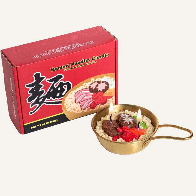 Ramen Candle with packaging – product and box display on white background by Southlake Gifts Canada