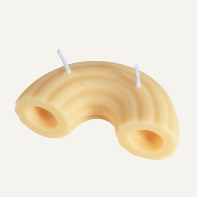 Realistic Rigatoni Food Pasta Candle – in the white background by Southlake Gifts Canada