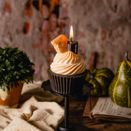 S&#39;more Cupcake Candle - Perfect Gift Idea - Surprise someone special with this unique candle. The realistic graham crackers, chocolate, and marshmallow cream puff design evoke the deliciousness of a S&#39;more cupcake. Available at Southlake Gifts Canada.