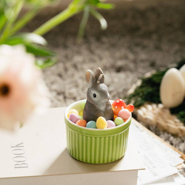 Easter Bunny Candle with colourful Easter Eggs and mini mushroon form Southlake Gifts by Southlake Gifts Canada