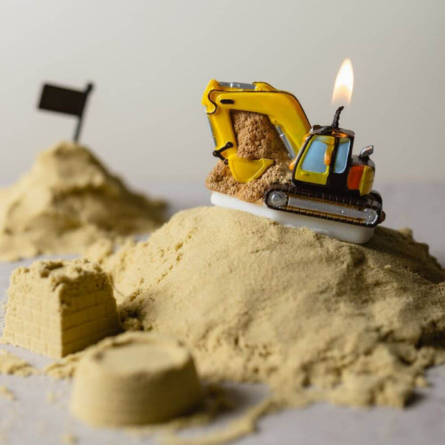 Excavator Decorative Candle, brings the excitement of heavy machinery into your home - Southlake Gifts Canada