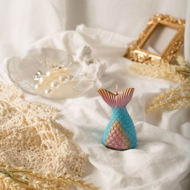 The Mermaid Tail Candle perfectly suited for aquatic decorations and birthday cakes from Southlake Gifts Canada.