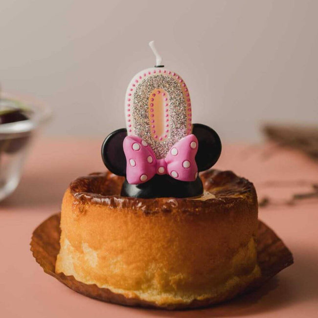Southlake Gifts Canada number 0 Minnie Mouse Pink Dot Number Candle add as a topper and decoration for your cakes.