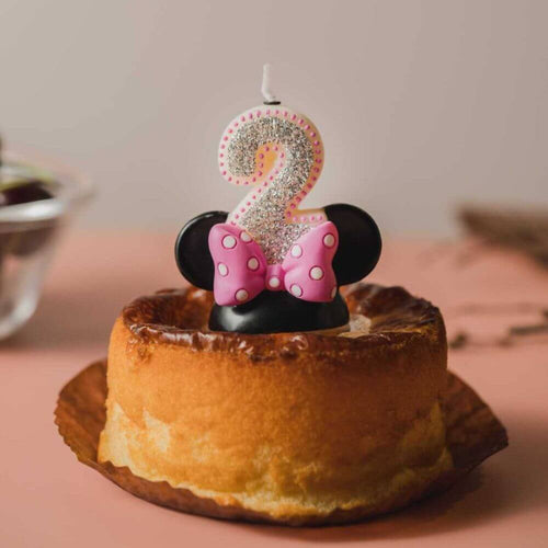 Southlake Gifts Canada number 2 Minnie Mouse Pink Dot Number Candle add as a topper and decoration for your cakes.