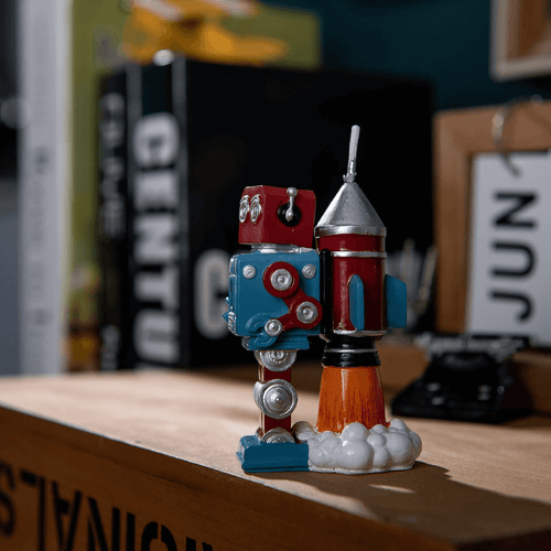 A candle gift decoration that fits into ay party and birthday theme, Vintage Robot Rocket Candle from Southlake Gifts Canada will do the job. Shop now
